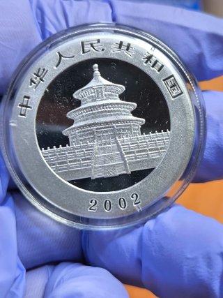Moneda 1 Onza Plata Panda 2002