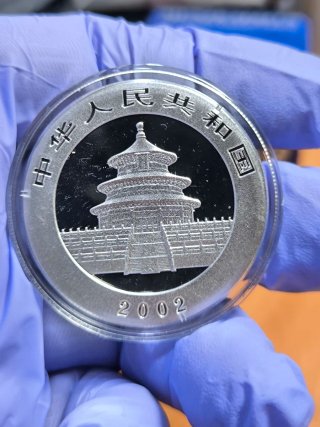 Moneda 1 Onza Plata Panda 2002