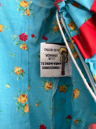 Vestido de niña de Flamenca Canastero Azul y Rojo