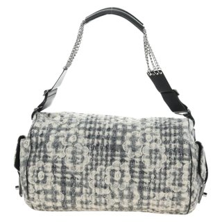 CHANEL Camelia 2.55 Chain Shoulder Bag Wool Tweed