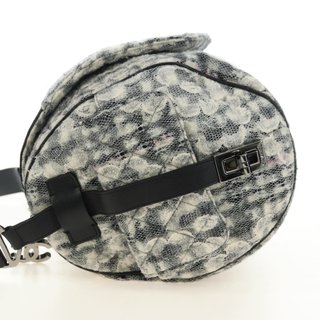 CHANEL Camelia 2.55 Chain Shoulder Bag Wool Tweed