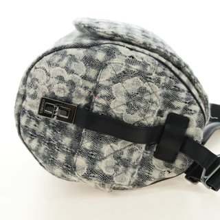 CHANEL Camelia 2.55 Chain Shoulder Bag Wool Tweed