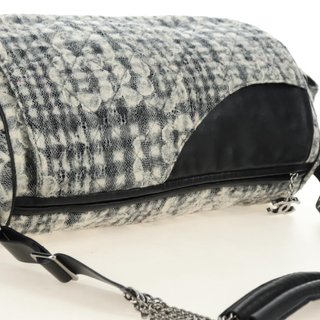 CHANEL Camelia 2.55 Chain Shoulder Bag Wool Tweed
