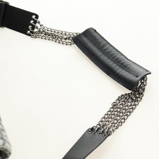 CHANEL Camelia 2.55 Chain Shoulder Bag Wool Tweed