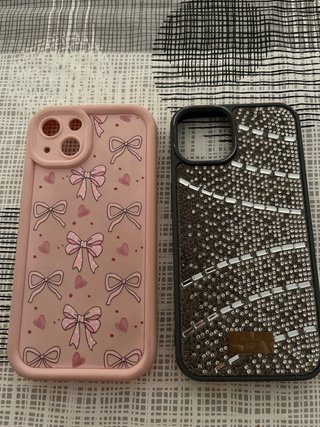 Confezione di cover per iPhone 13 rosa e brillanti