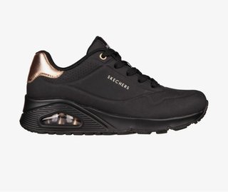 Zapatillas Skechers Uno Negro Dorado