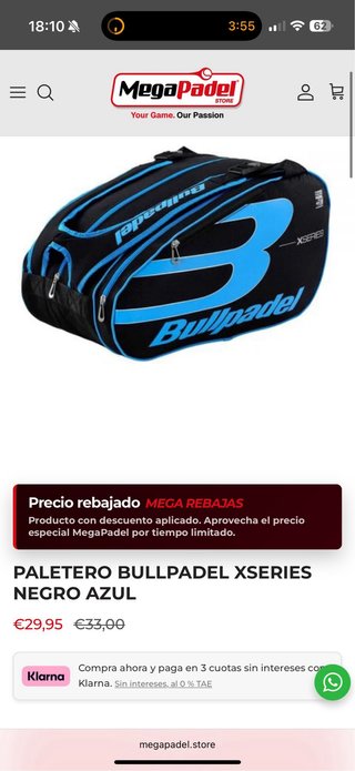 Paletero Bullpadel X Series Naranja