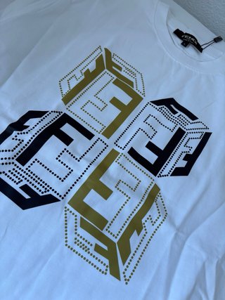 Camiseta Fendi Talla L Logo FF Dorado