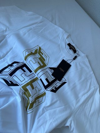 Camiseta Fendi Talla L Logo FF Dorado