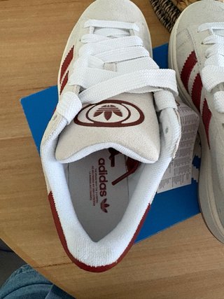 Adidas Campus Mujer Talla 38 Beige/Rojo