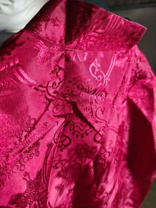 Chaqueta china azul reversible a rojo