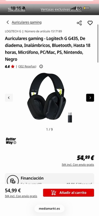 Auriculares Logitech G435