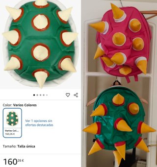 Mochila Caparazón Koopa Verde y Rosa