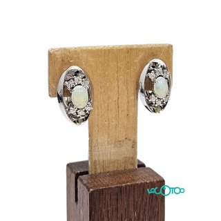 Pendientes Oro 18K Ópalo y Brillantes 13,34g