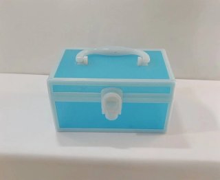 Bauletto portaoggetti blu con maniglia