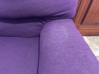 Sofá 2 plazas morado tela