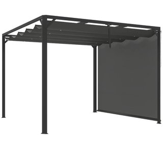 Pérgola de jardín metálica y tela