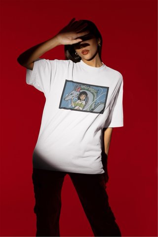 Camiseta Studio Ghibli Oversize Negra