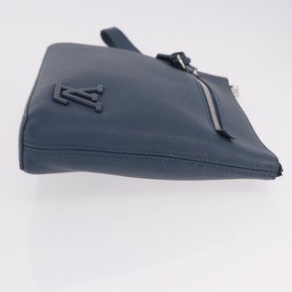 LOUIS VUITTON Takeoff Pouch Cowhide leather Blue