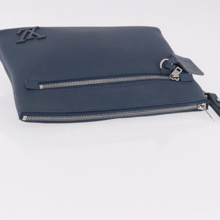 LOUIS VUITTON Takeoff Pouch Cowhide leather Blue