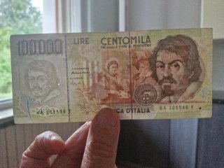 Banconota 100.000 Lire Italia Caravaggio