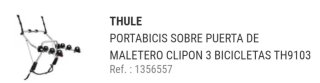 Portabicicletas Thule ClipOn 9103 + Adaptador 9115
