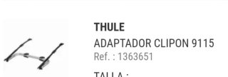 Portabicicletas Thule ClipOn 9103 + Adaptador 9115