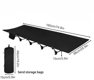 Catre/cama plegable de camping negro