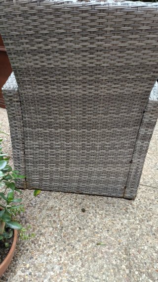 Sofá de jardín ratán gris y beige