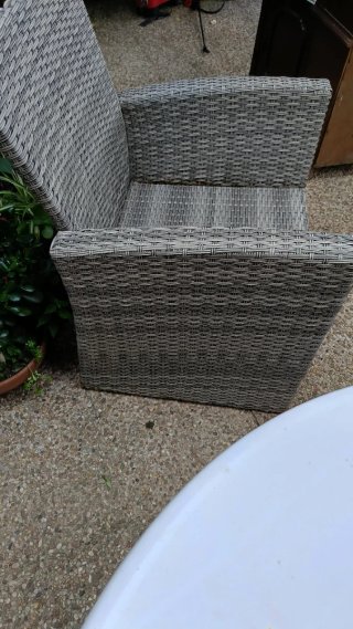 Sofá de jardín ratán gris y beige