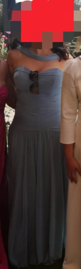 Vestido largo azul para invitada de boda