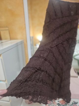 Falda Zara encaje marrón talla S