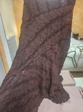 Falda Zara encaje marrón talla S