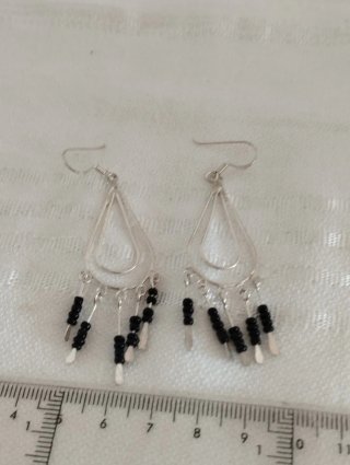 Pendientes Plata Ley Cuentas de onix