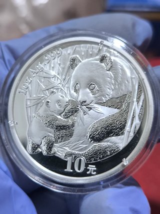 Moneda 1 Onza Plata Panda 2005