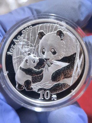 Moneda 1 Onza Plata Panda 2005