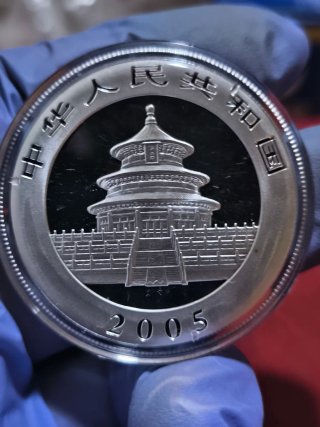 Moneda 1 Onza Plata Panda 2005