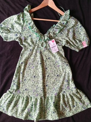 Vestido verde estampado floral