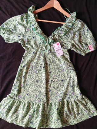 Vestido verde estampado floral