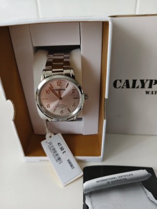 Reloj Calypso plateado nuevo, acero inoxidable