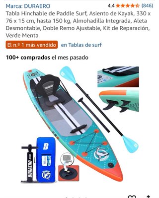 Tabla Paddle Surf Duraero Convertible Kayak