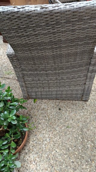 Butaca de jardín mimbre gris