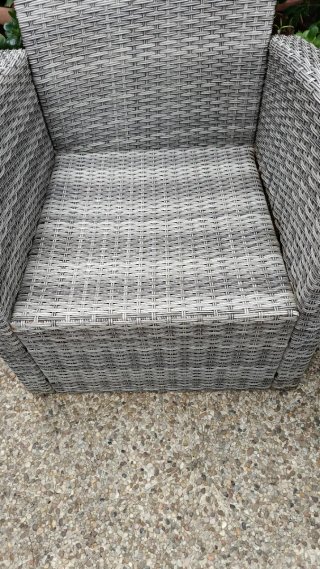Butaca de jardín mimbre gris