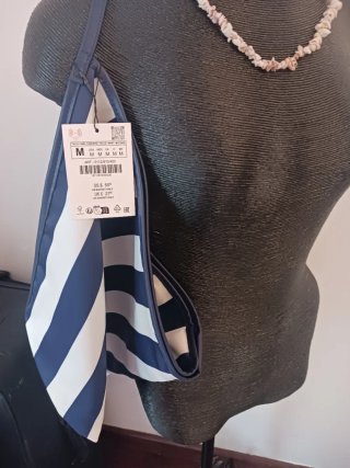 Bolsa tote Zara rayas asa piel nueva con etiquetas