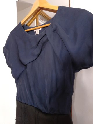 Vestido Sfera S Negro y Azul Marino