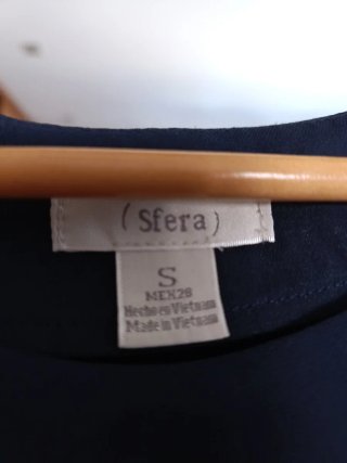 Vestido Sfera S Negro y Azul Marino