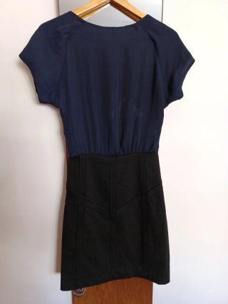 Vestido Sfera S Negro y Azul Marino