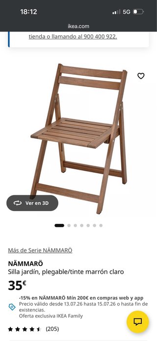 Mesa NÄMMARÖ y 2 Sillas Plegables IKEA NUEVAS