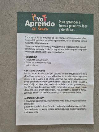 Juego Yo Aprendo a leer Diset