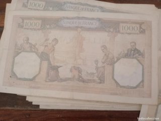 17 Billetes 1000 Francos Francia Gran Formato